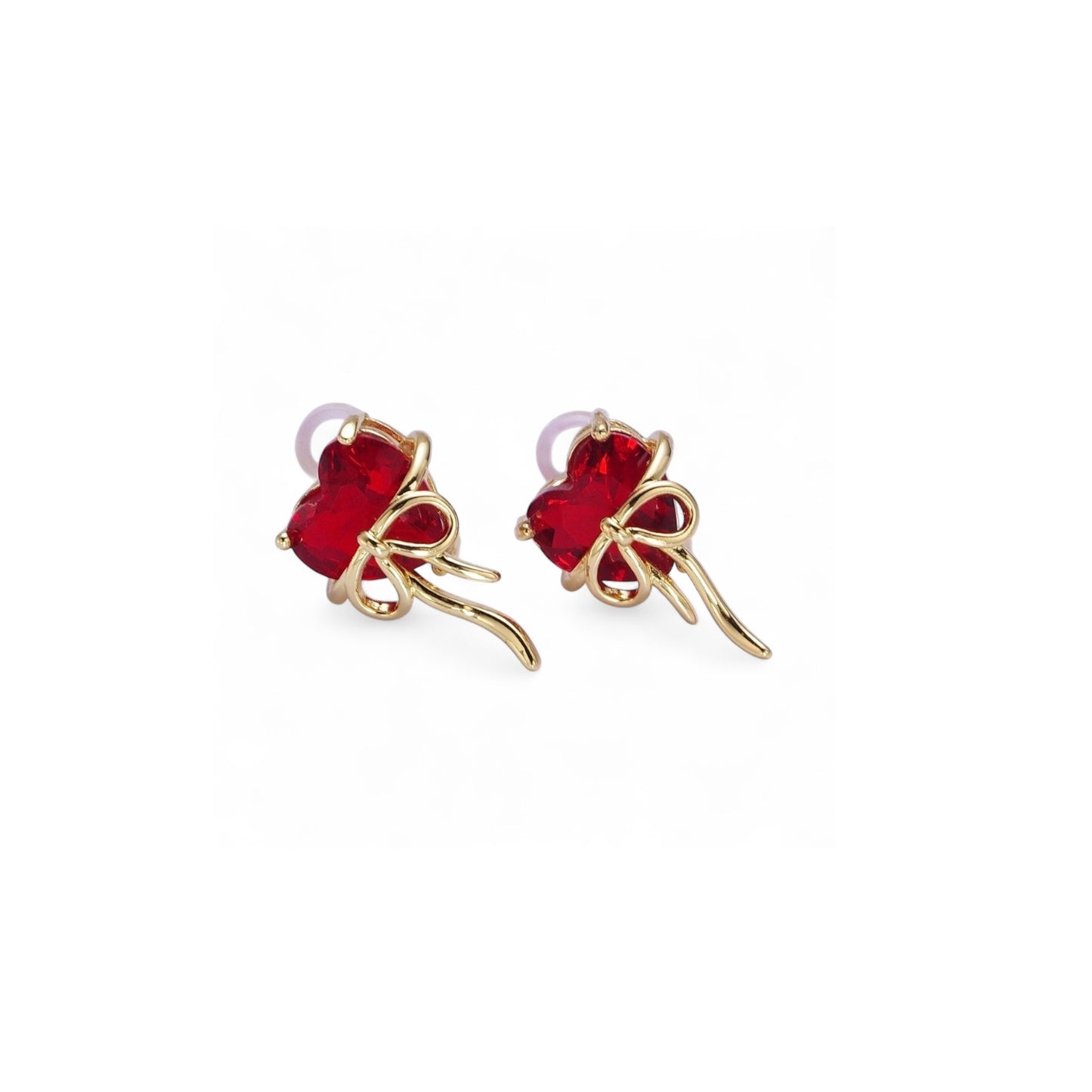 Ribboned Heart Earrings