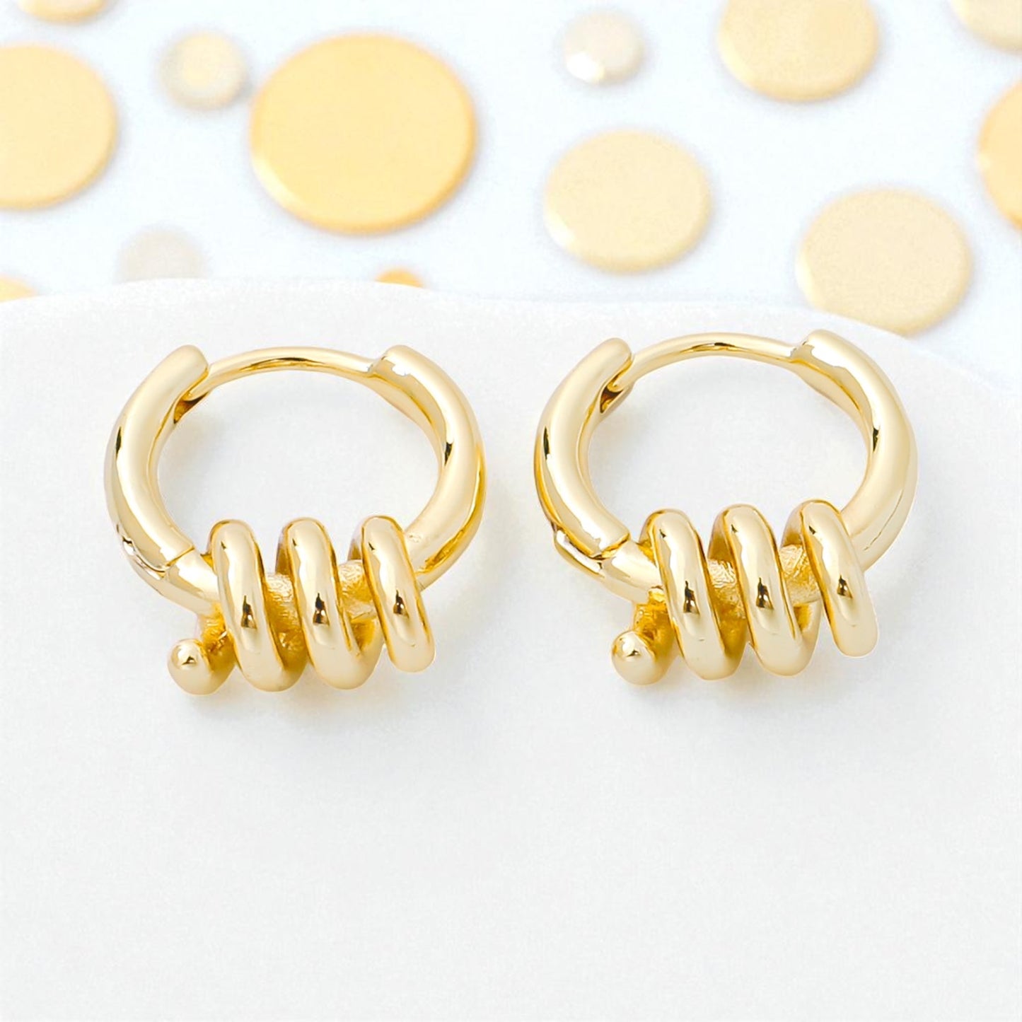 Twisted Spring Huggie Earrings