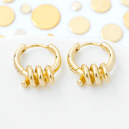 Twisted Spring Huggie Earrings