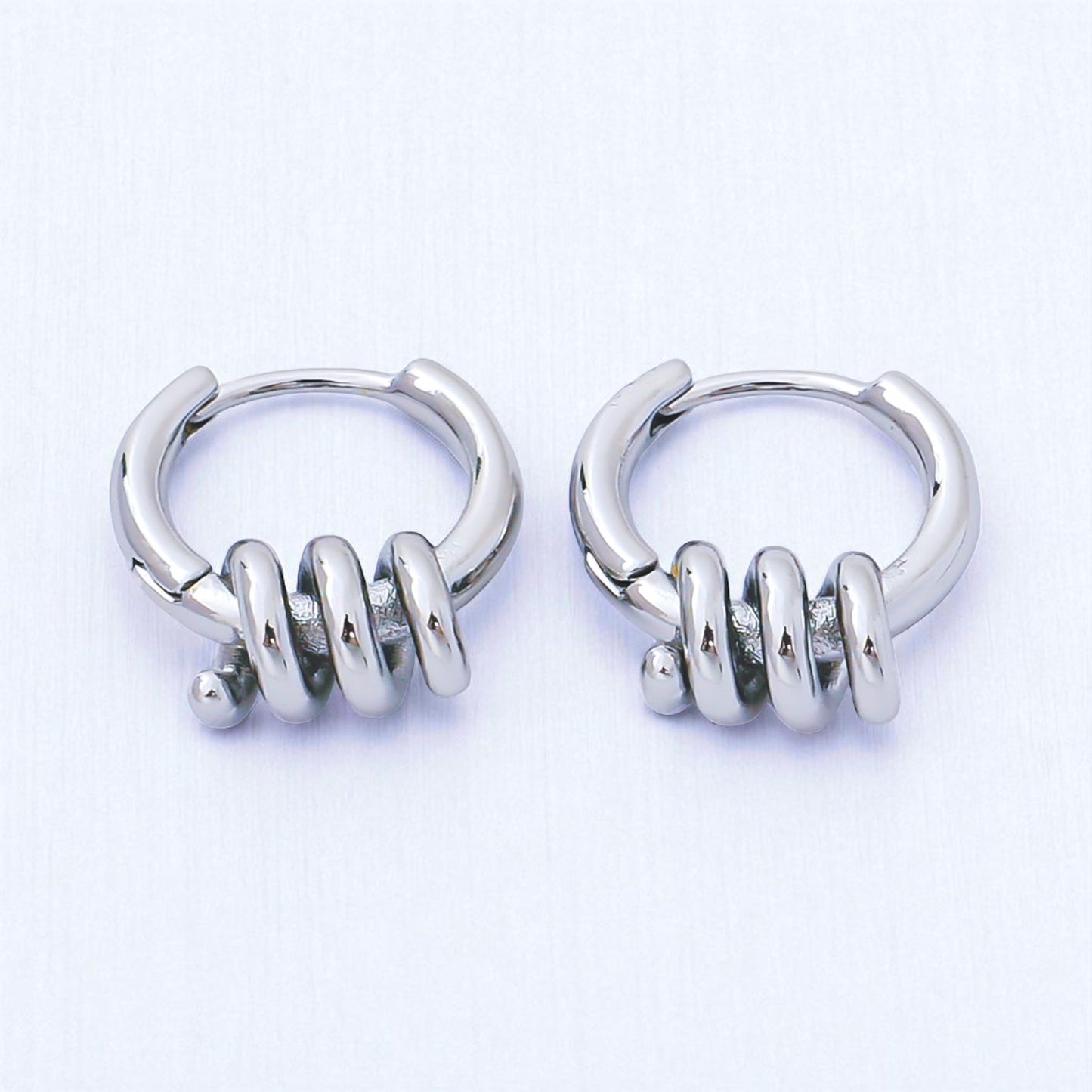Twisted Spring Huggie Earrings