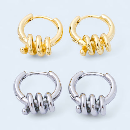Twisted Spring Huggie Earrings