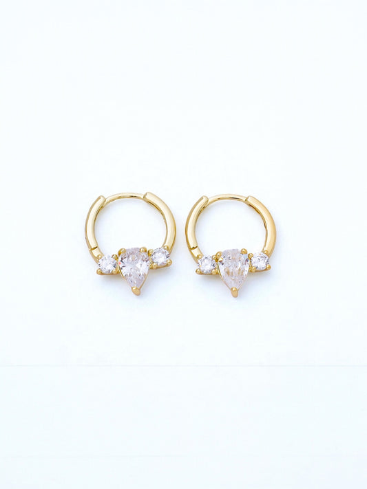 CZ Three Cluster Earrings