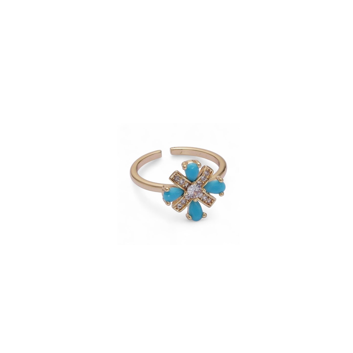 Turquoise Adjustable Cluster Ring