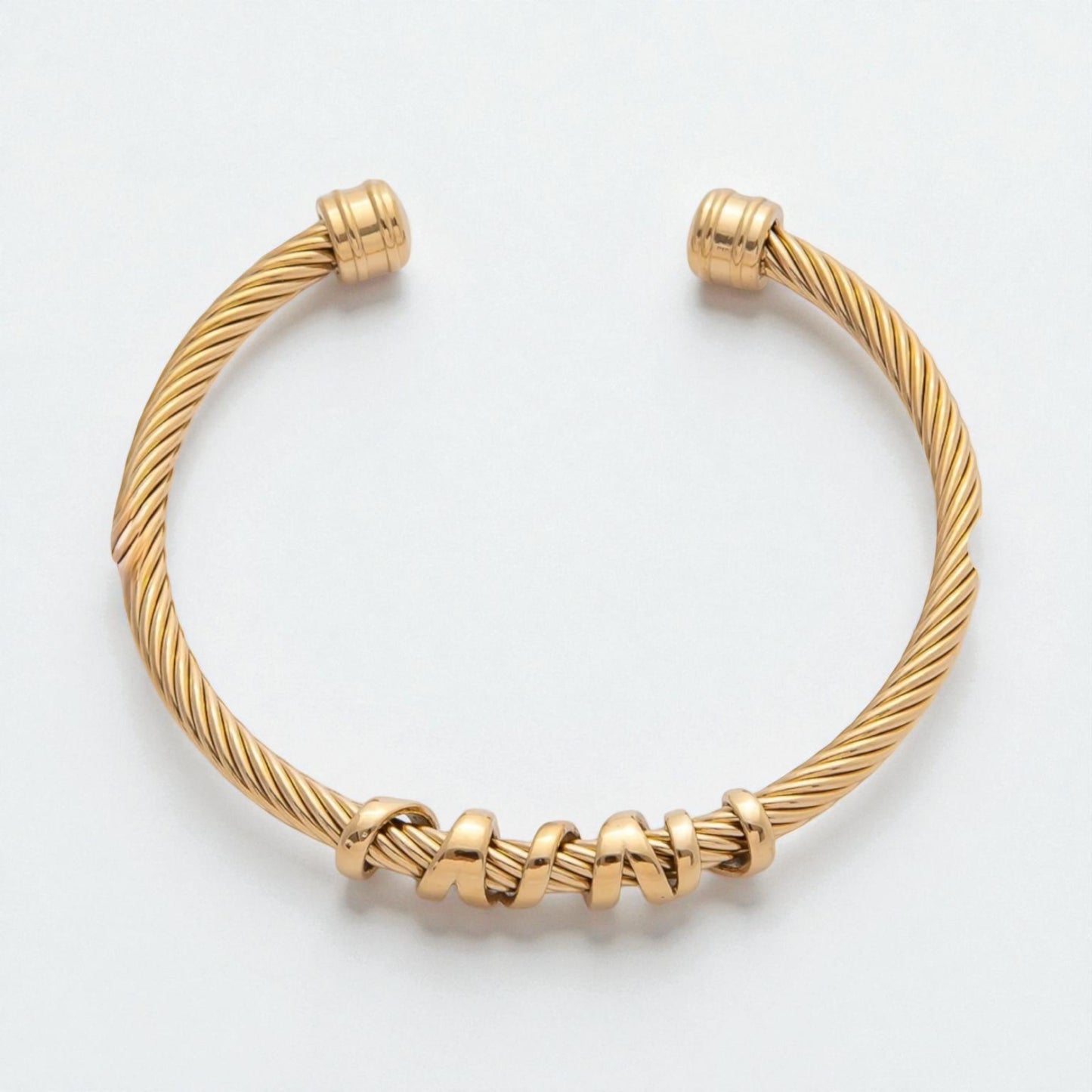 Twisted Ribbed Cable Cuff Bracelet