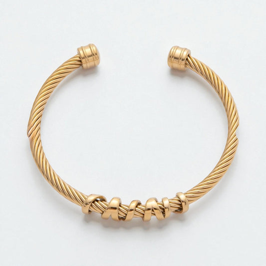 Twisted Ribbed Cable Cuff Bracelet