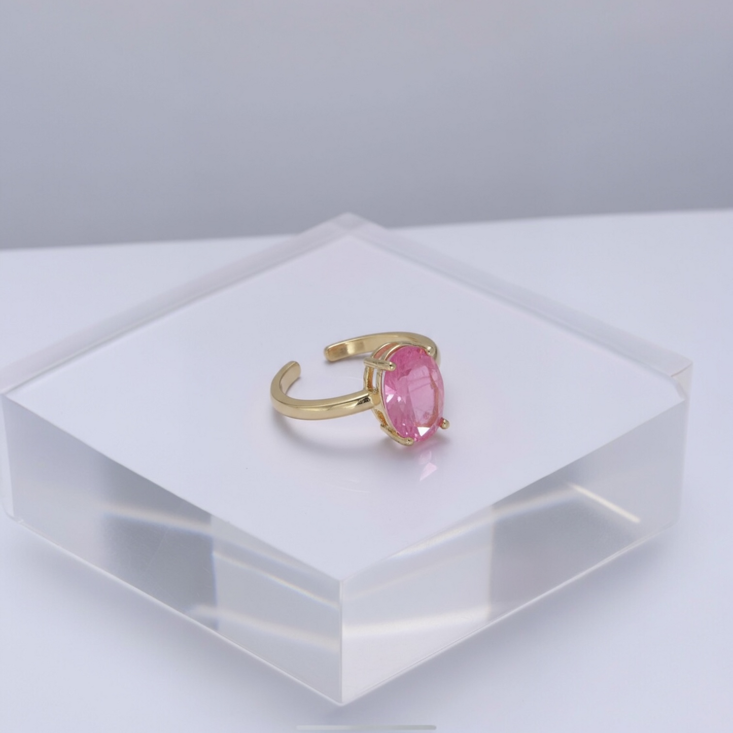 Oval Cut Cubic Zirconia Birthstone Ring