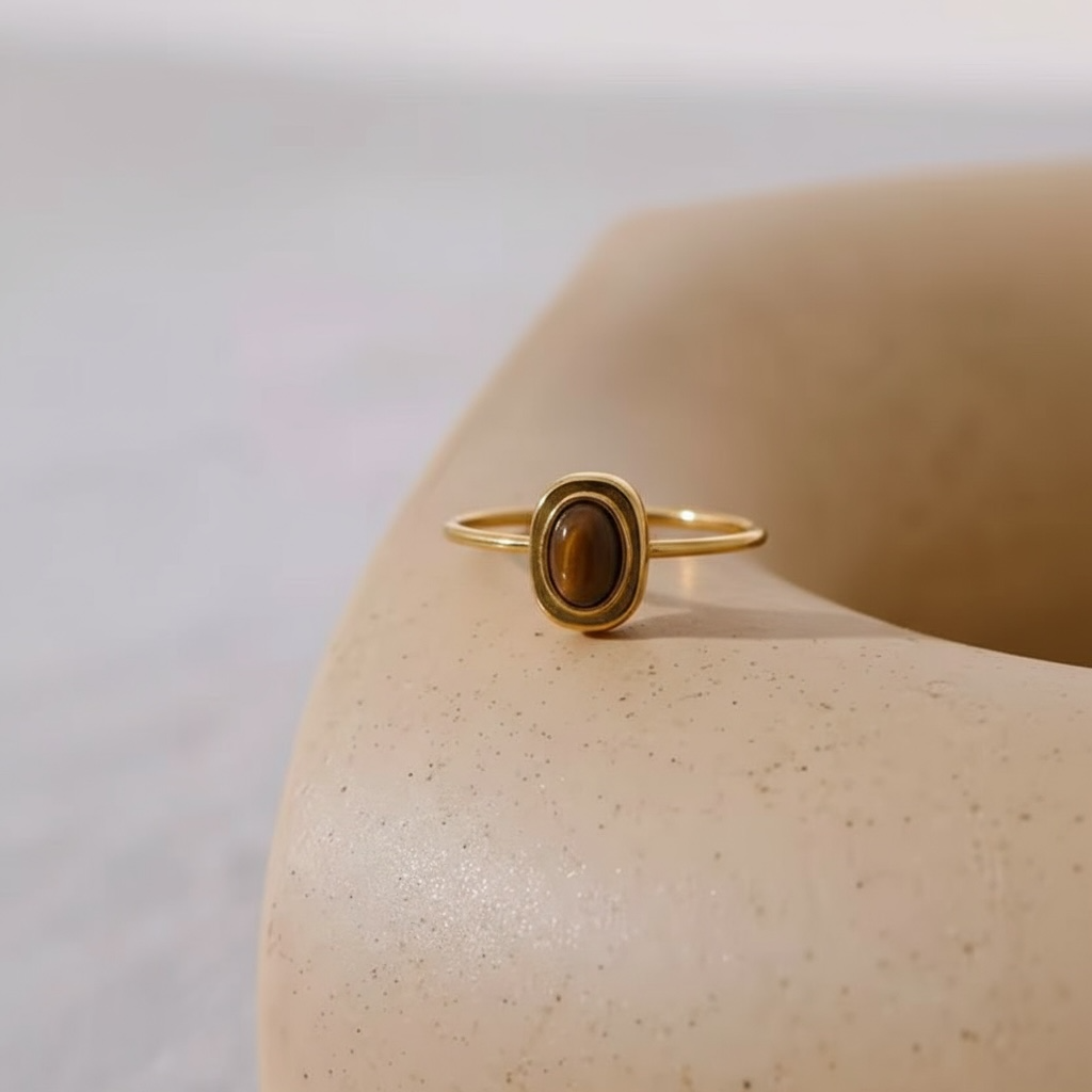 Oval Chic Natural Stone Ring