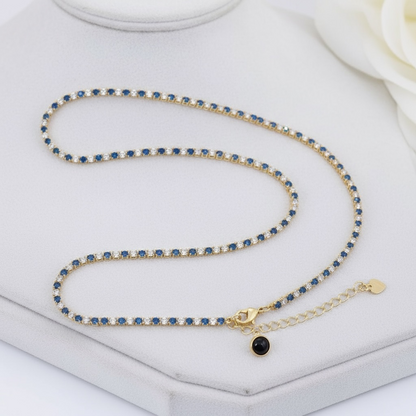 Two-Tone CZ Tennis Necklace