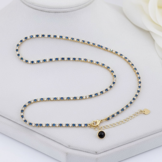 Two-Tone CZ Tennis Necklace