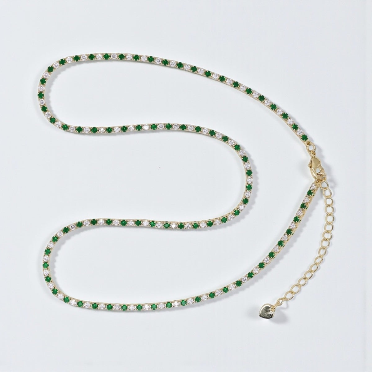 Two-Tone CZ Tennis Necklace