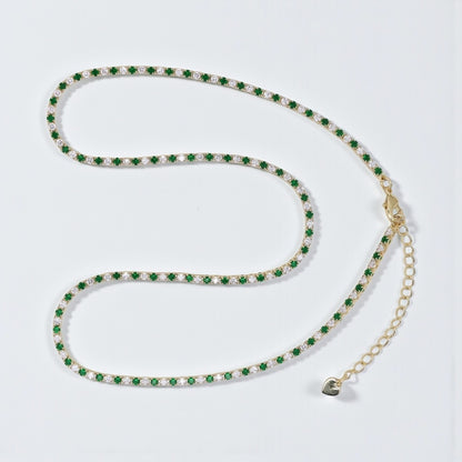 Two-Tone CZ Tennis Necklace