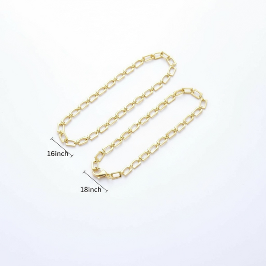 Rectangular Cable Link Chain Necklace