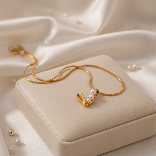 Heart and Pearls Necklace