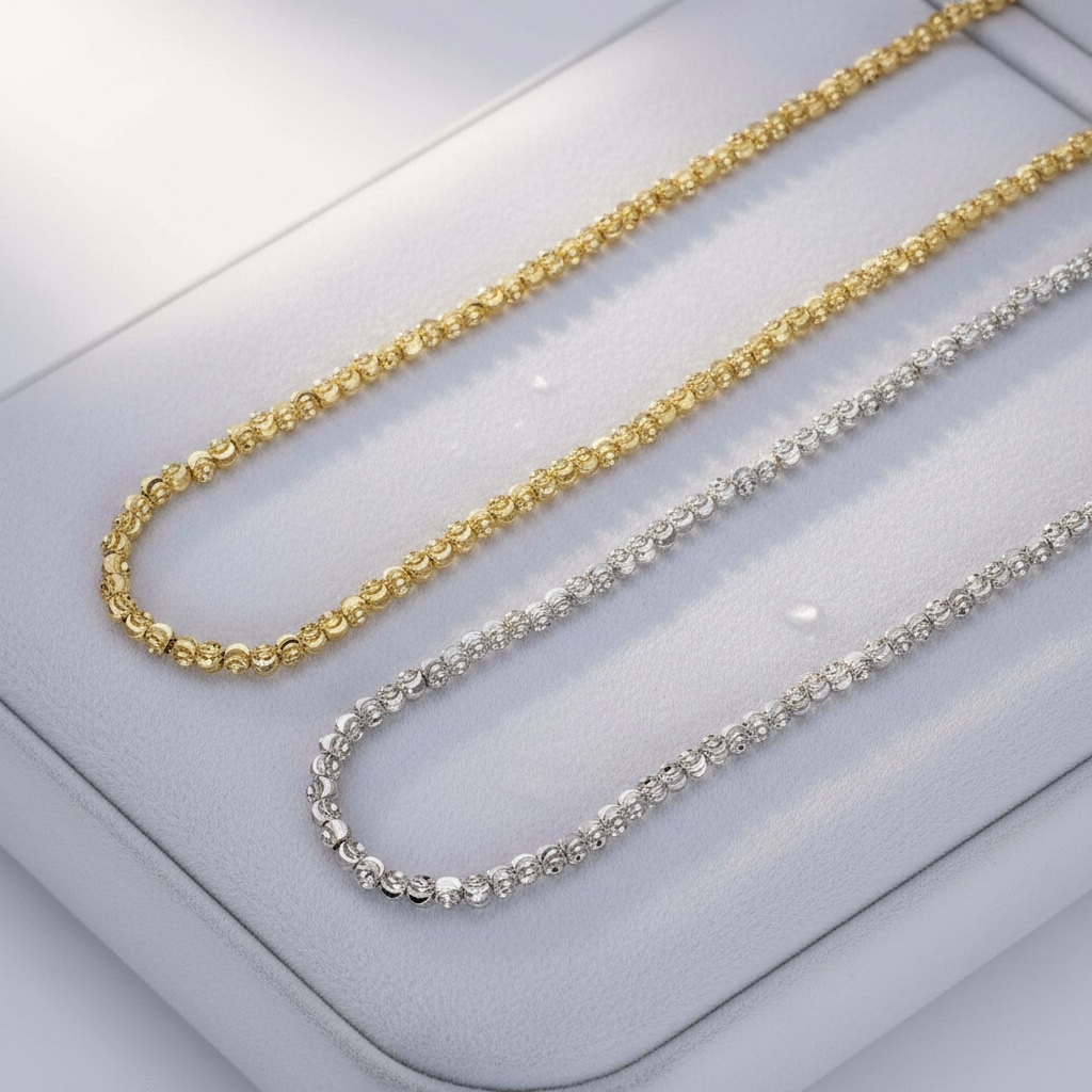 Sparkling Moon Cut Necklace