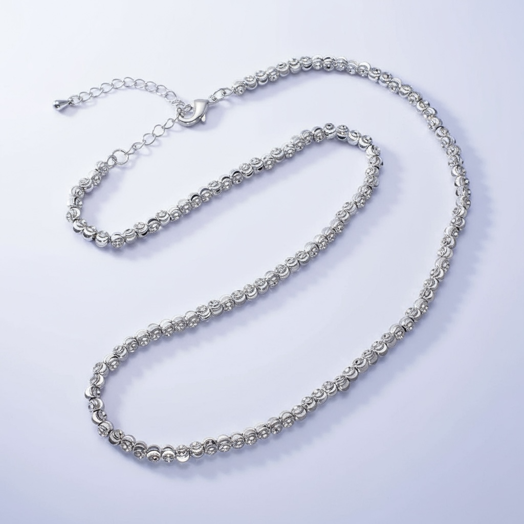 Sparkling Moon Cut Necklace