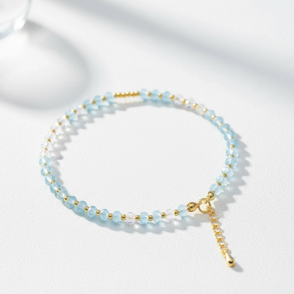 Blue Crystal Quartz Gemstone Bracelet