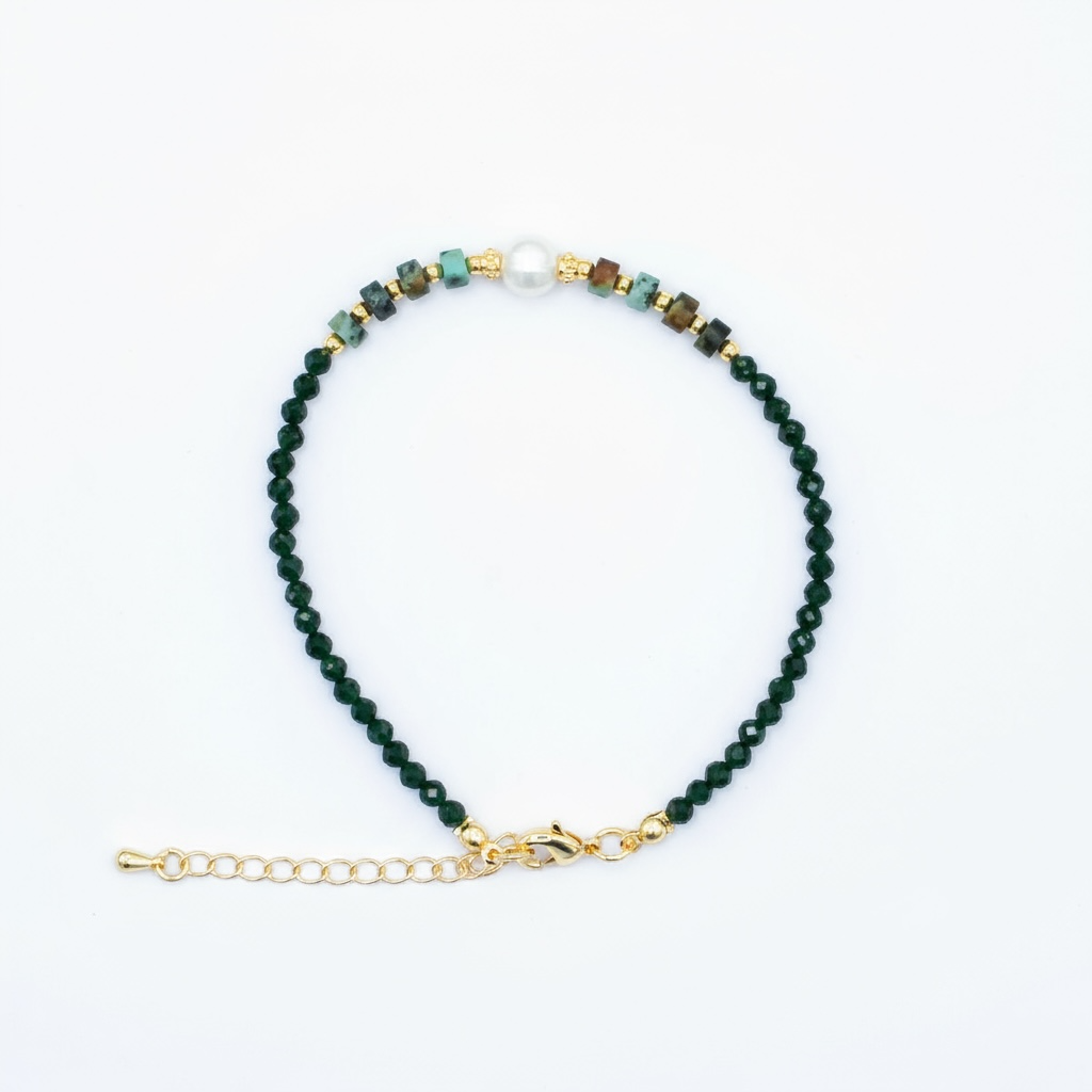 Malachite Green Crystal Quartz Bracelet