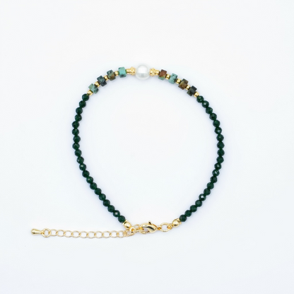 Malachite Green Crystal Quartz Bracelet
