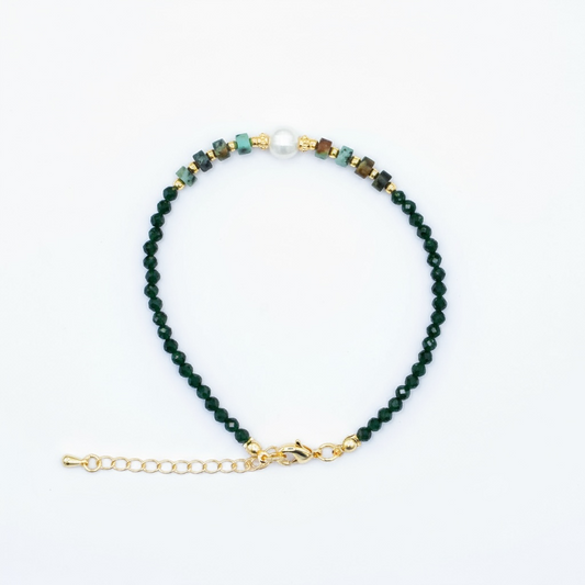 Malachite Green Crystal Quartz Bracelet