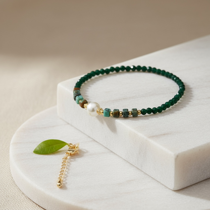 Malachite Green Crystal Quartz Bracelet