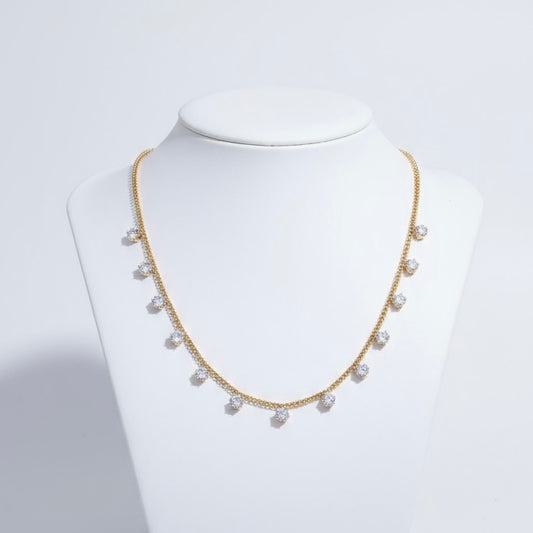 Chic Shiny Cubic Zirconia Chain Necklace
