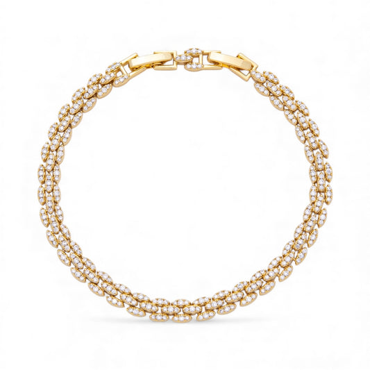 Paved CZ Panther Tennis Bracelet