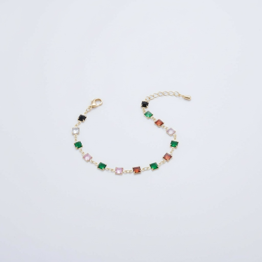 Multicolored Square Link Chain