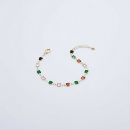 Multicolored Square Link Chain