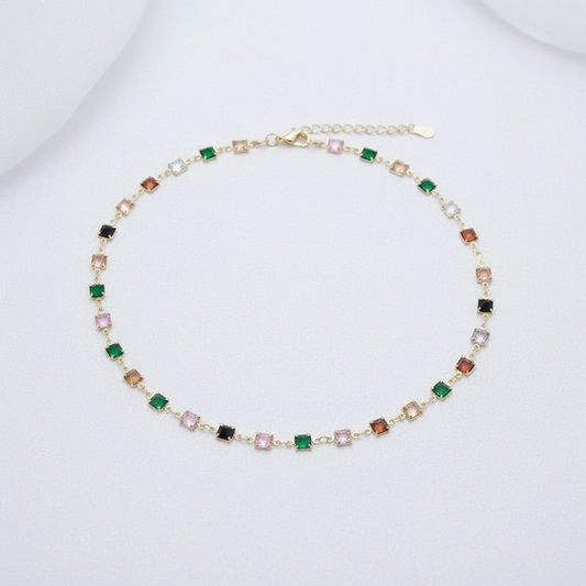 Multicolored Square Link Chain