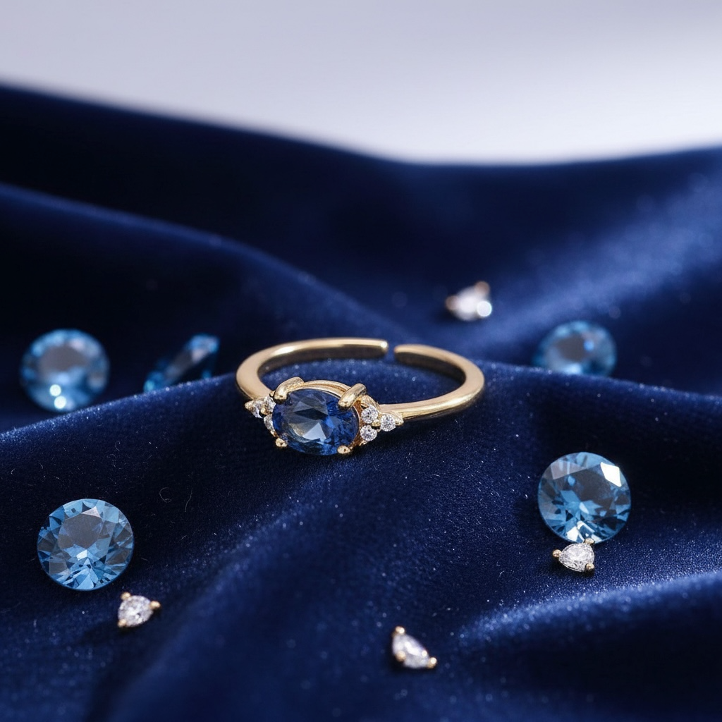 Oval Triple CZ Solitaire Birthstone