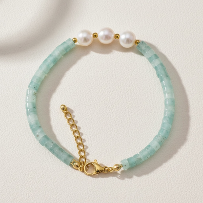 Gemstone Pearl Beaded Bracelet