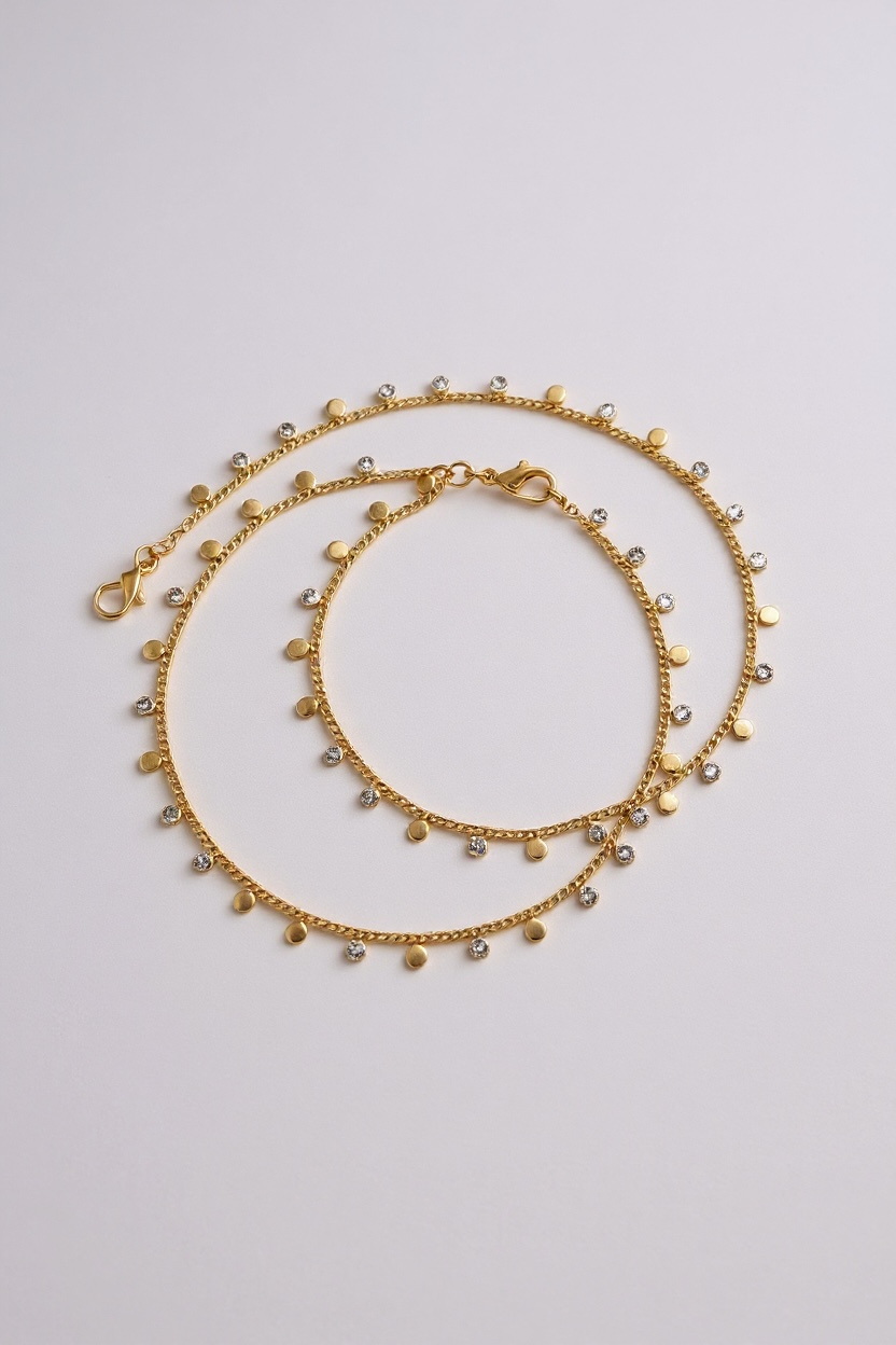 Round CZ Cable Drop Chain