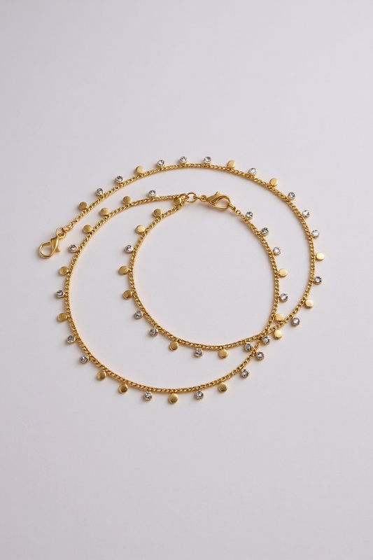 Round CZ Cable Drop Chain