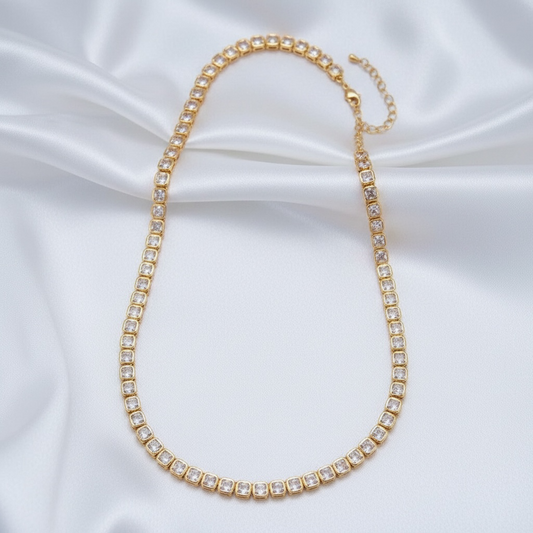 Square CZ Tennis Chain