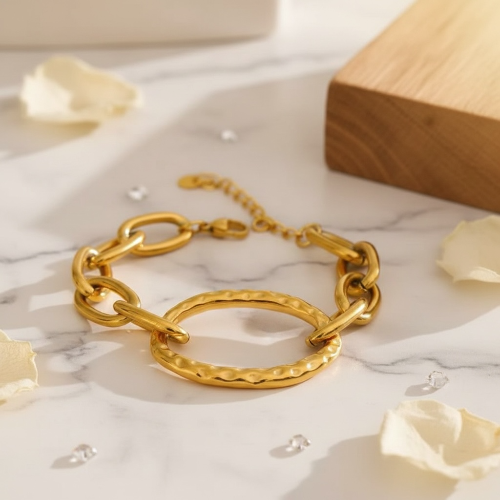 Chunky Oval Bangle Bracelet