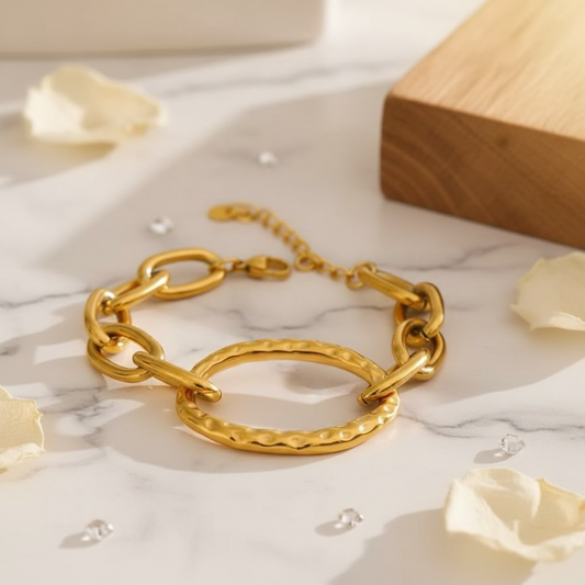 Chunky Oval Bangle Bracelet