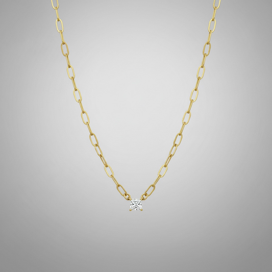 Delicate Floating Square Diamond Necklace