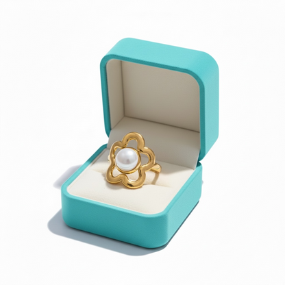 Open Flower Natural Shell Ring