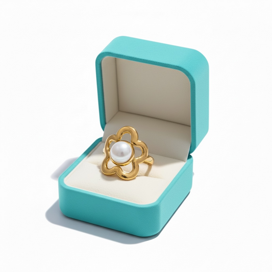 Open Flower Natural Shell Ring