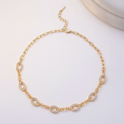 Paperclip Micro Paved CZ Chain