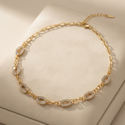 Paperclip Micro Paved CZ Chain