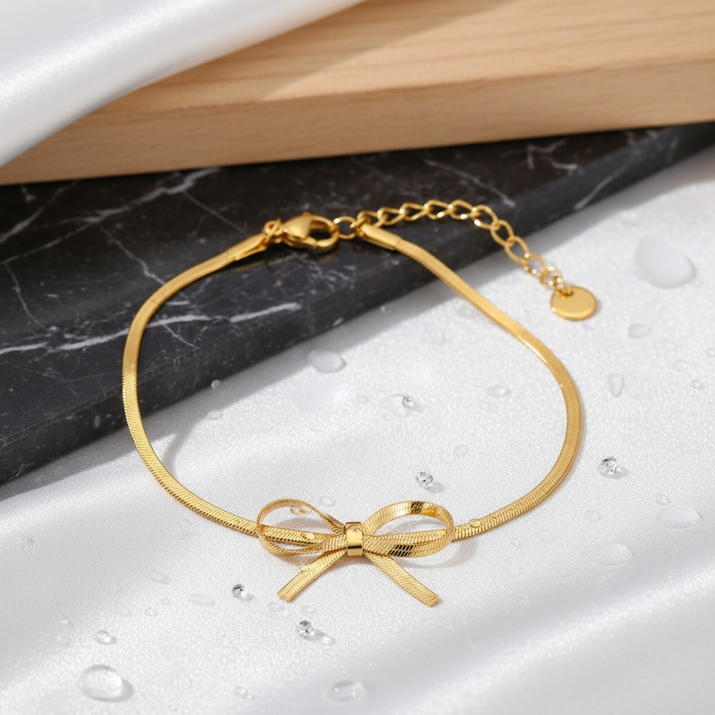 Snake Chain Bowknot Necklace or Bracelet
