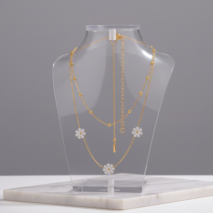 Exquisite Double Layer Shell Flower Necklace