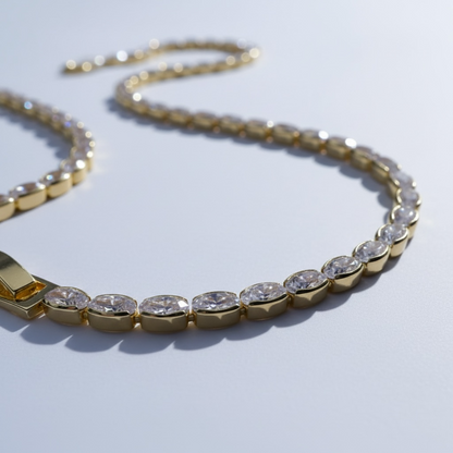 Clear CZ Oval Tennis Chain