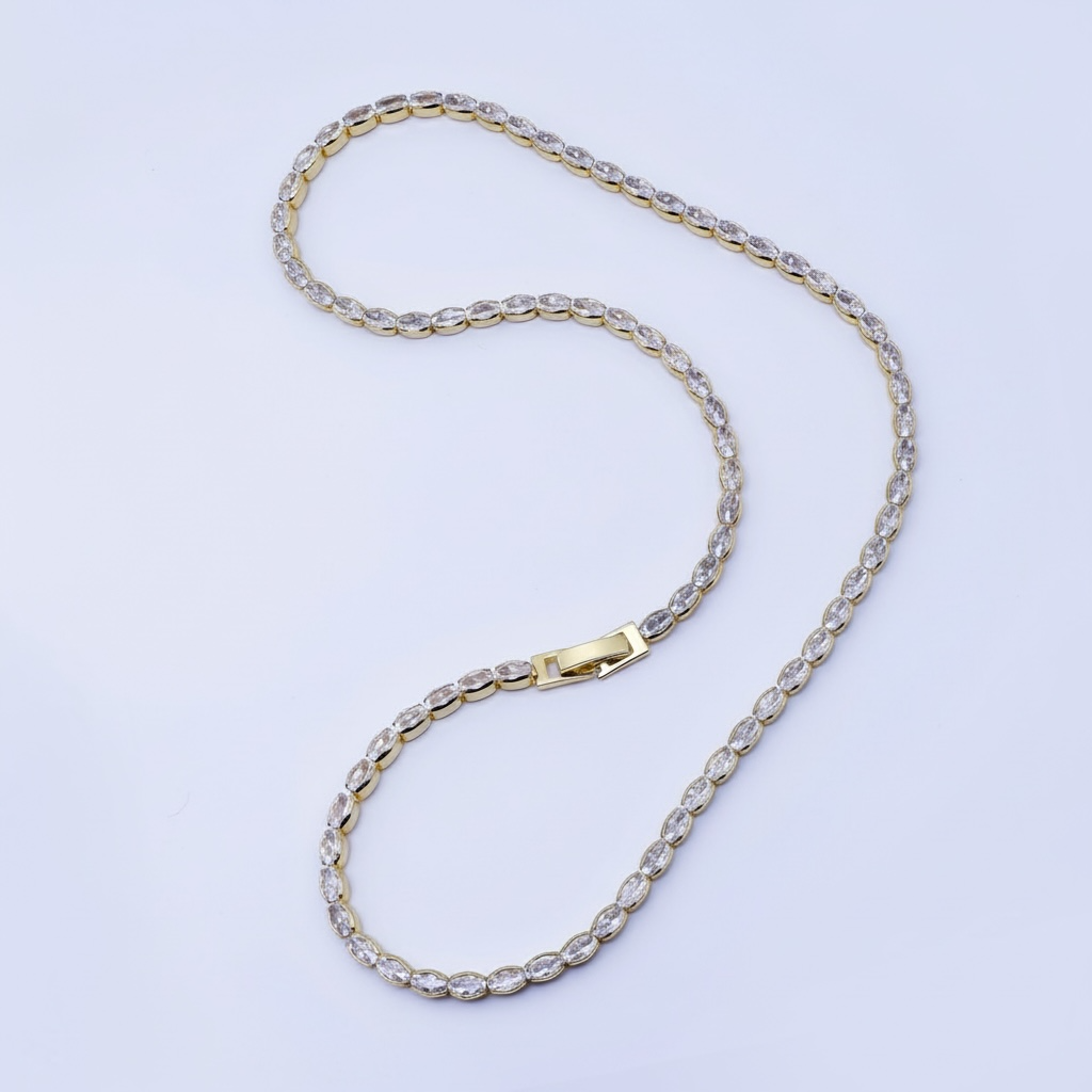 Clear CZ Oval Tennis Chain