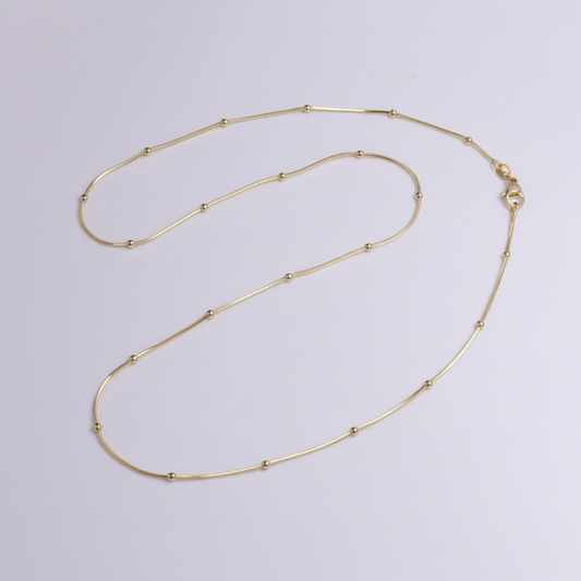 Dainty Omega Satellite Snake Chain