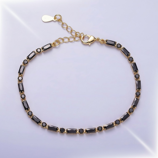 Black Round CZ Tennis Bracelet