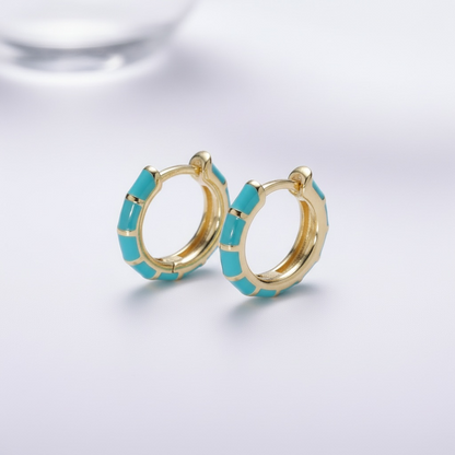 Pastel Teal Huggie Earring