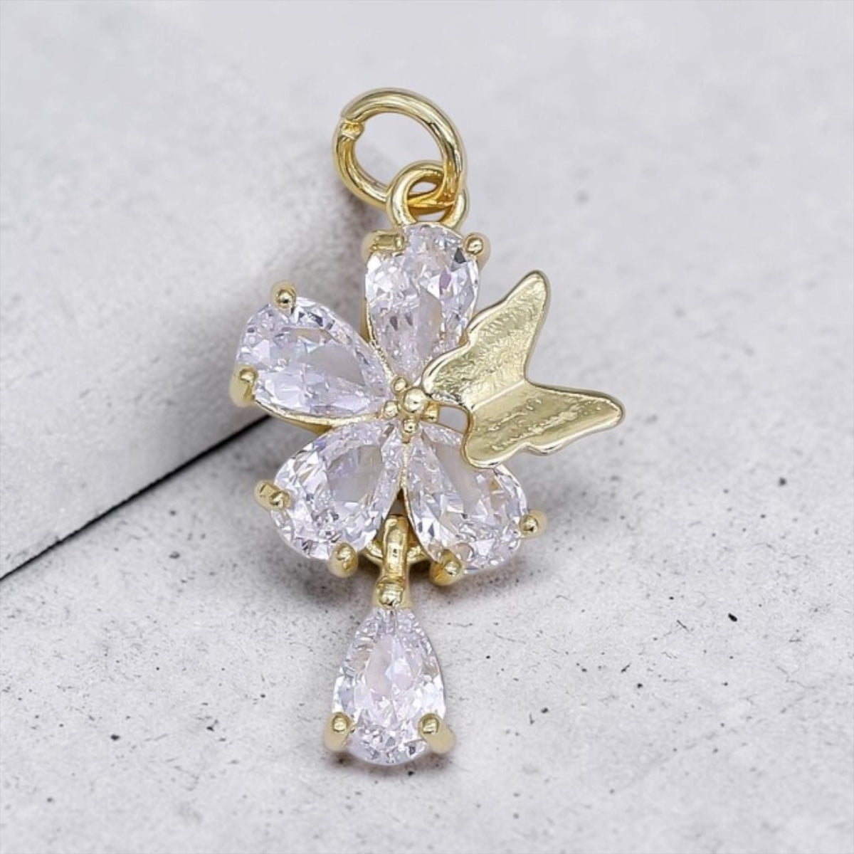 Crystal Bloom Butterfly Necklace