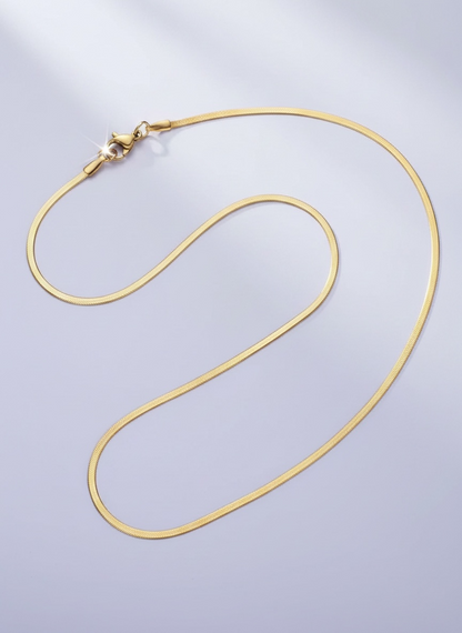 Herringbone Flat Snake Chain Necklace